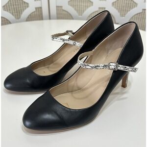 Shoes of Prey Heels Womens 10W Black Snakeskin Strap Pumps Custom Shoes Office